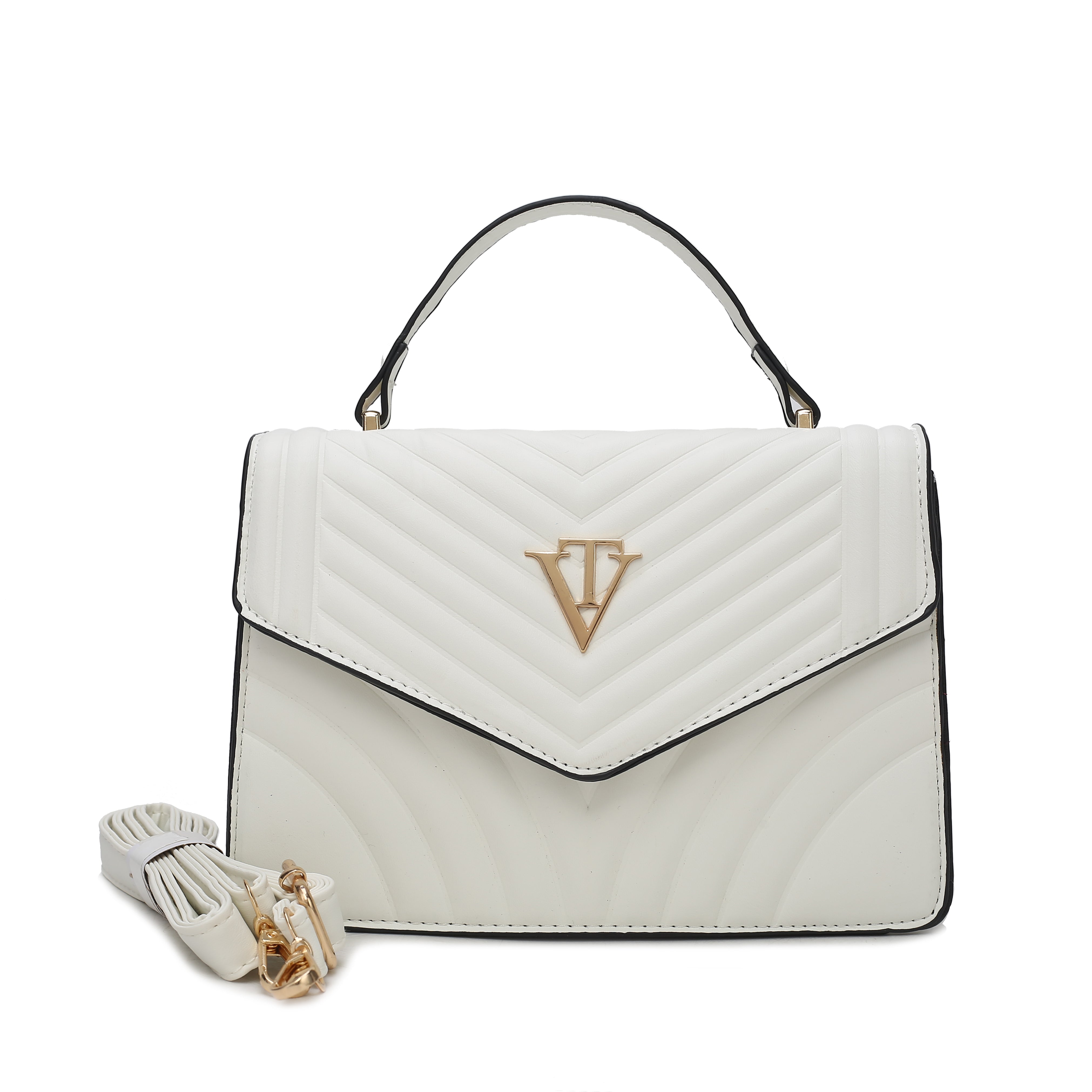 Venutti Chevron Quilted Mini Handbag