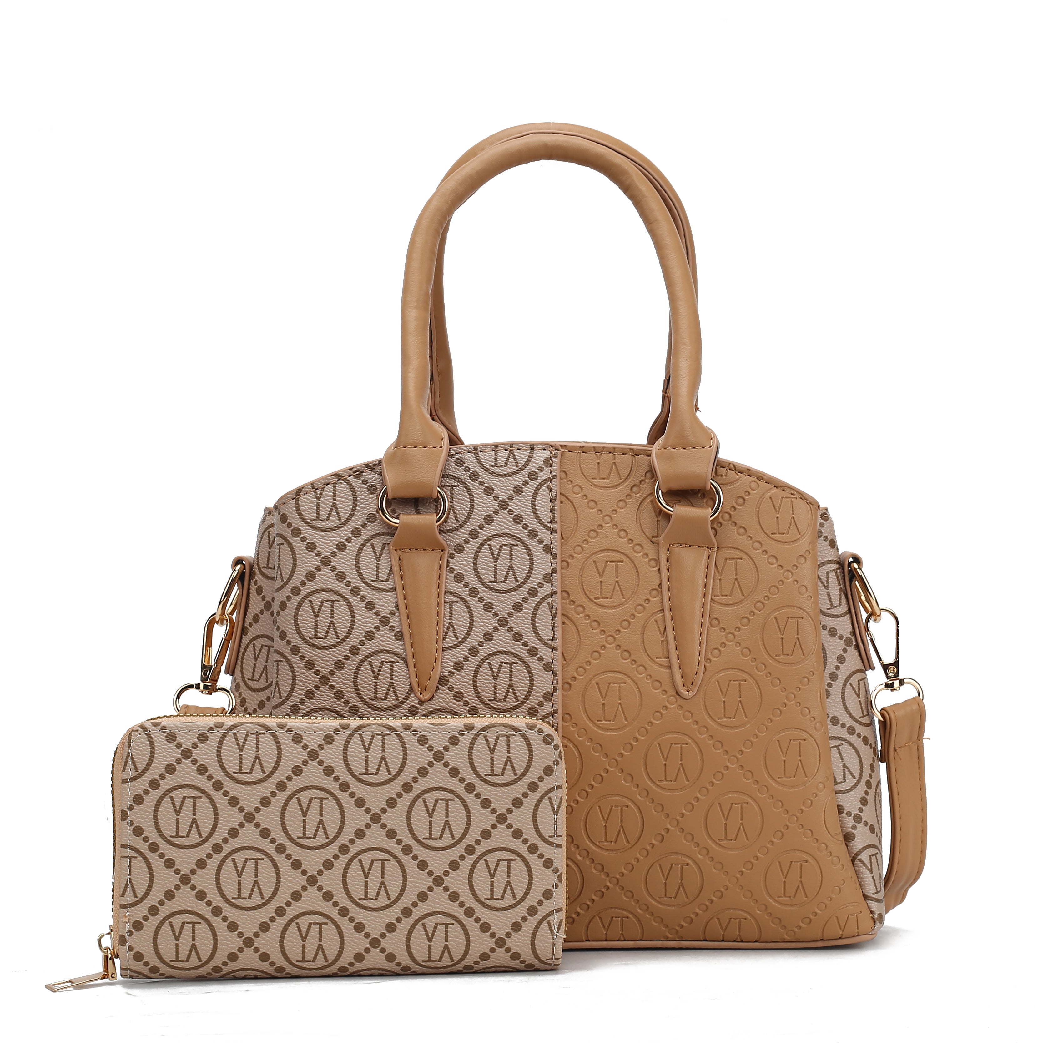 Dual Shaded Handbag With Wallet