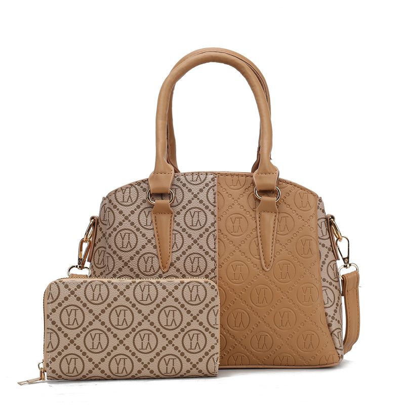 Dual Shaded Handbag With Wallet