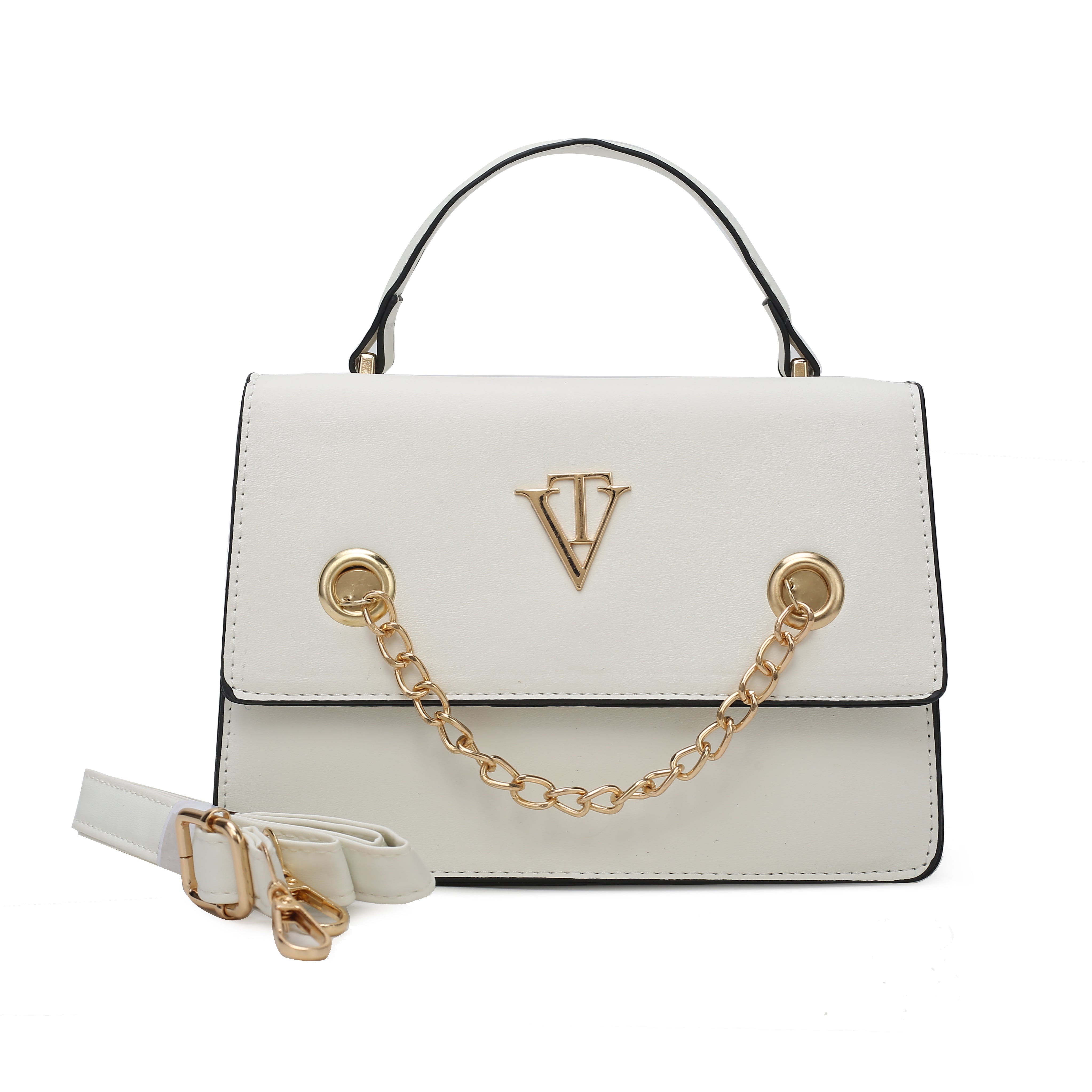 Venutti Chain Accent Box Handbag