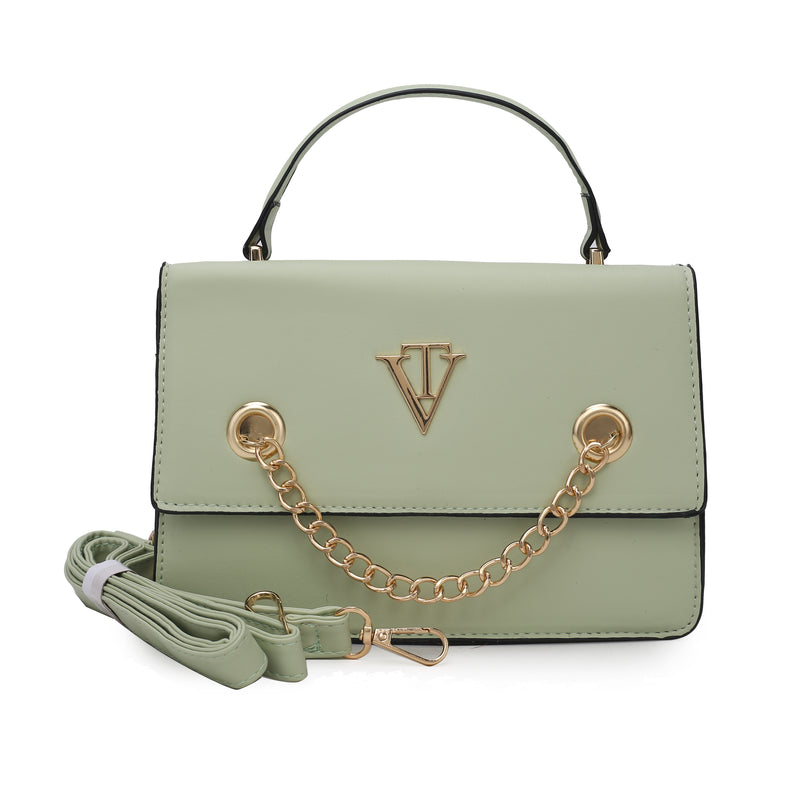 Venutti Chain Accent Box Handbag