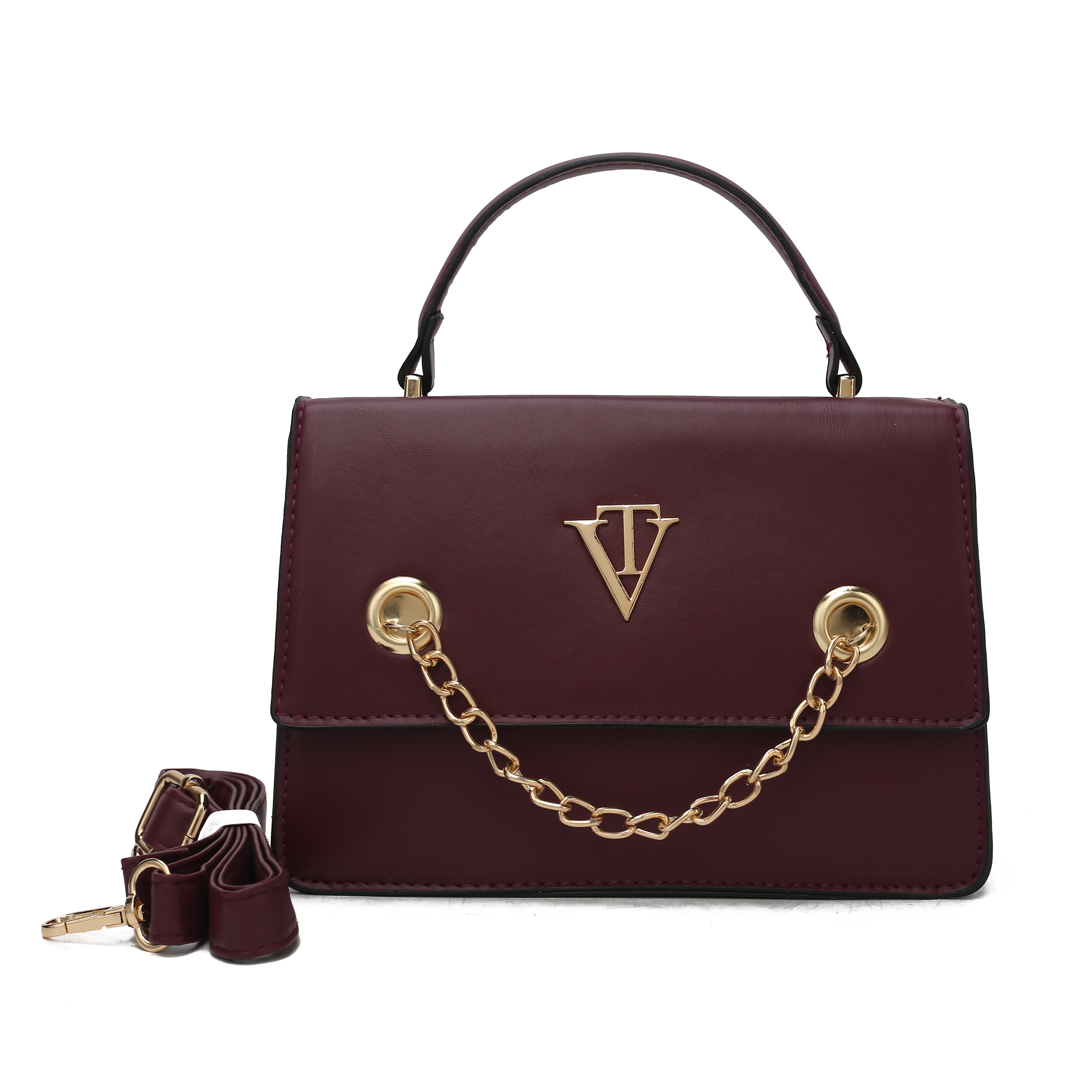 Venutti Chain Accent Box Handbag