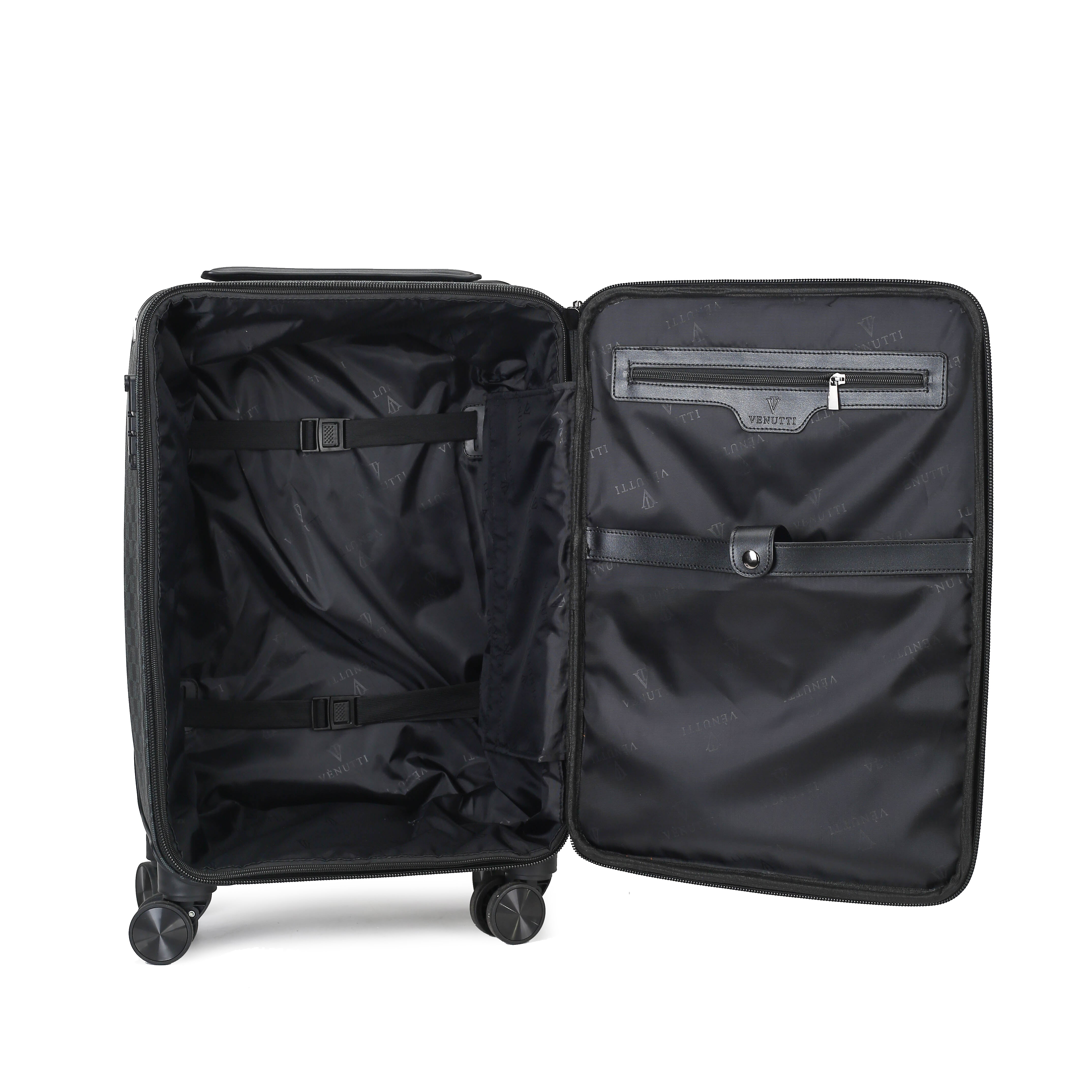Black Signature Monogram Wide Handle Cabin Trolley