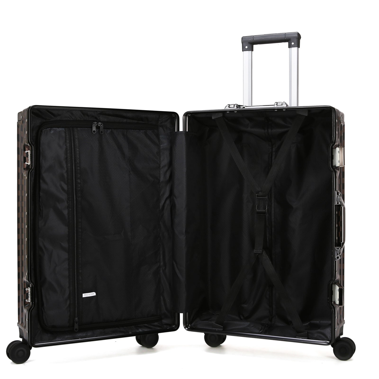 White Hardshell Checker 4pcs Traveling Set