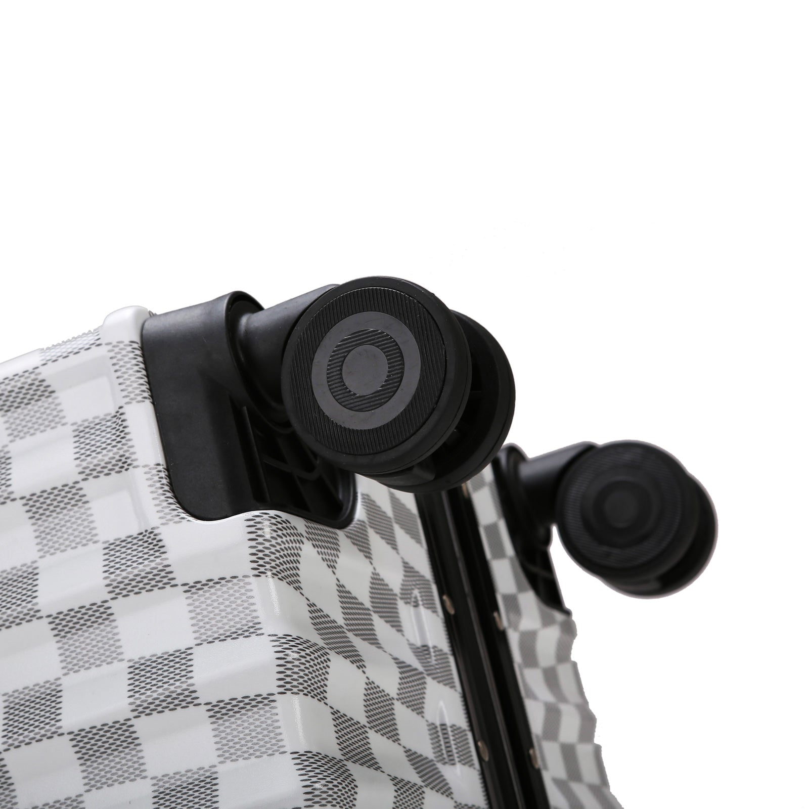 White Hardshell Checker 4pcs Traveling Set