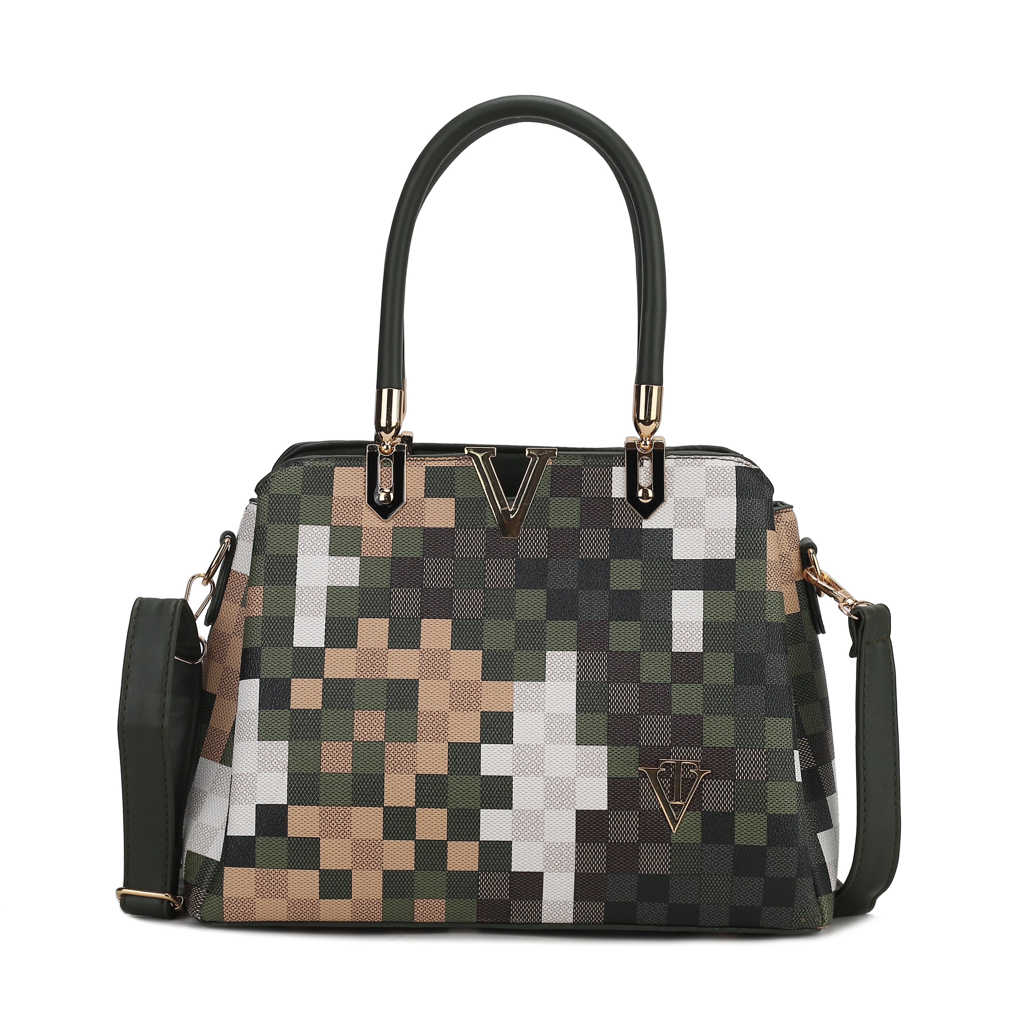 Camo Print Tri compartment Handbag